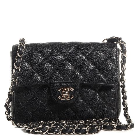 chanel caviar square mini in black with gold hardware|The Always Timeless Chanel Classic Flap Bag.